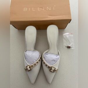 Brand New in Box BILLINI “Daija” pump mule ivory linen size 8